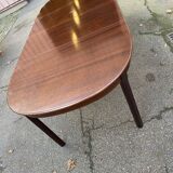 Extendable oval Scandinavian dining table in teak and mahogany, 1950s, 245cm