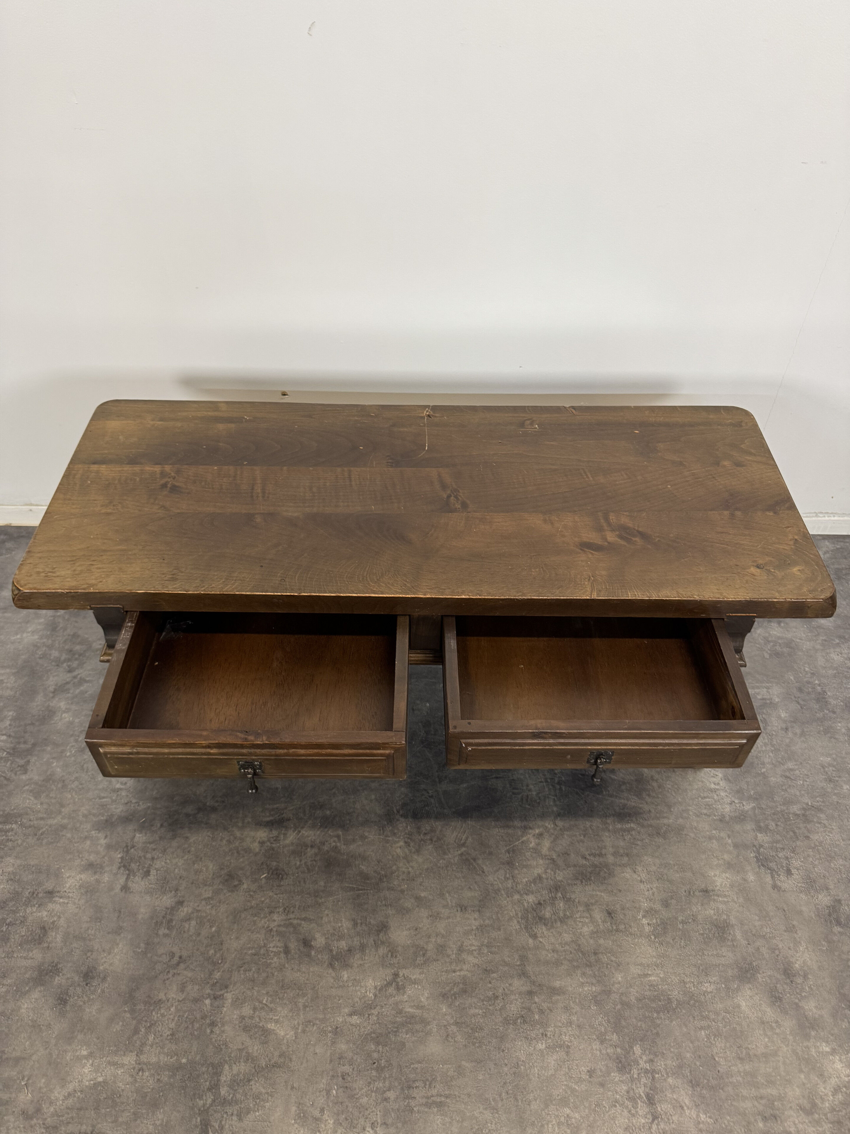 Spanish style walnut coffee table