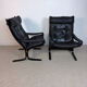 Siesta armchair by Ingmar Relling – black leather – Westnofa