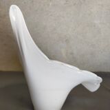 Vintage tulip white lampshade in blown glass Murano