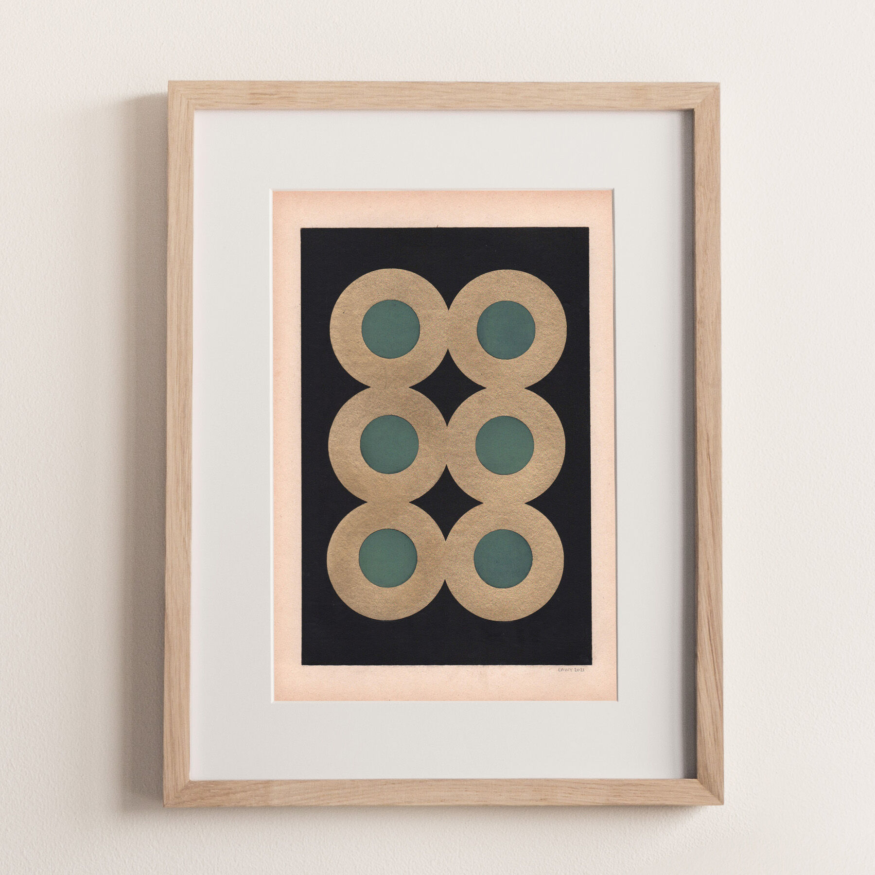 Collage on dated and signed paper without frame 52c