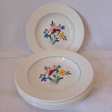 Digoin and Sarreguemines soup plates, vintage Fabiola model