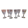 Lot de 6 verres à vin en cristal d'Arques Pompadour