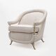 Pair of French Mid-Century Armchairs in Art Deco Style with Brass Details