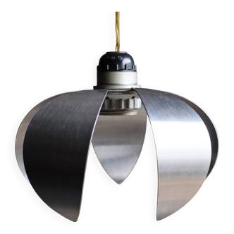 Vintage brushed metal flower-shaped pendant light