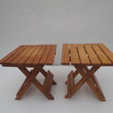 Set of 2 folding stools for children, wooden