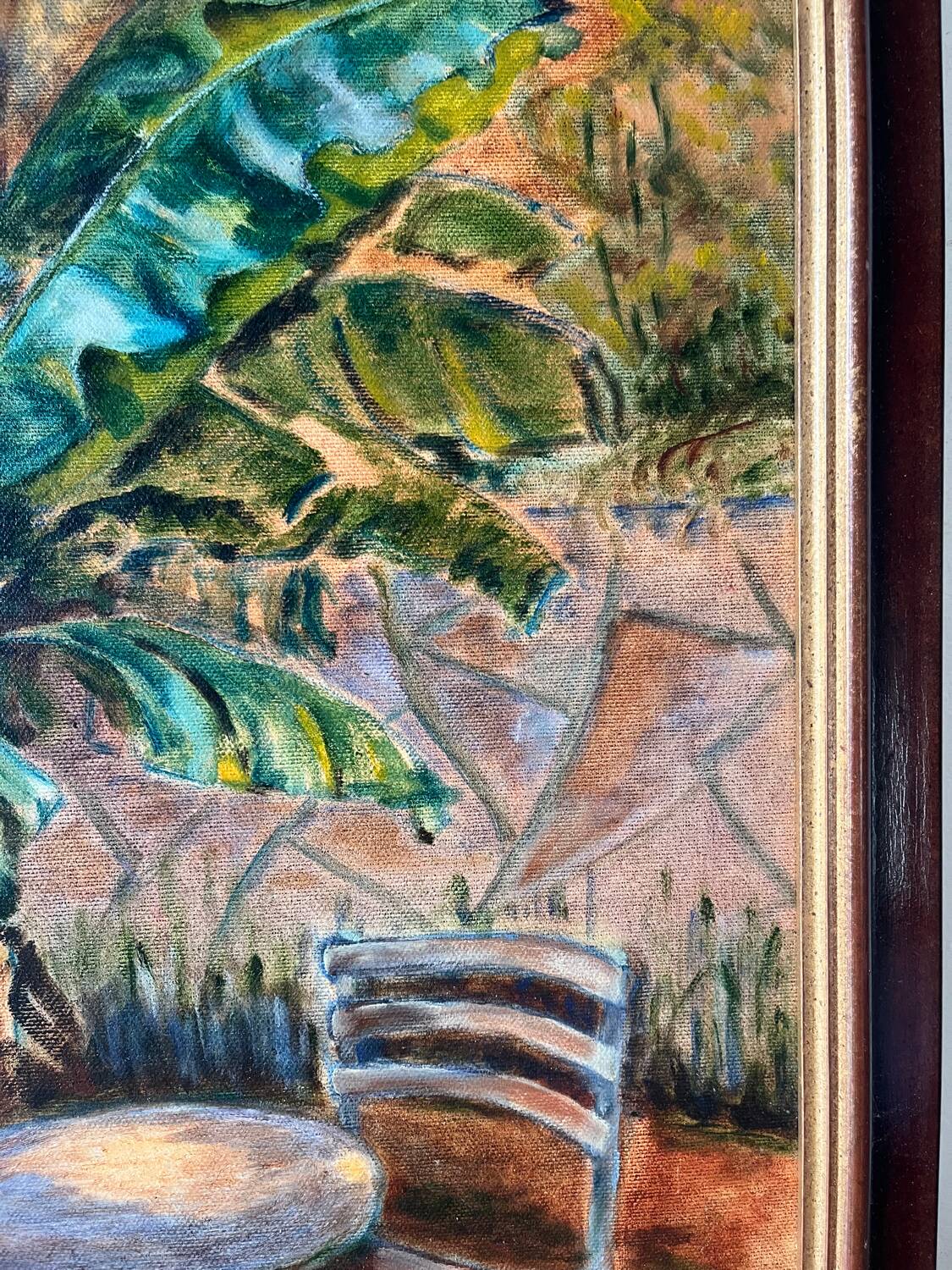 Banana trees on Rue du Havre, signed, 1988