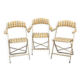 Serie de 3 fauteuils vintage pliants