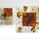 Venini Italy two wall lamps patchwork years '70 space age glass