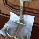 Solid bronze door knocker in the shape of a marine anchor and ropes
