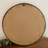 Vintage round rattan mirror