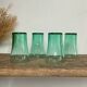 6 vintage emerald glass glasses