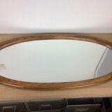 Oval mirror strapping wood 93 x 46 cm