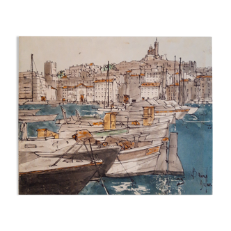 Port of Marseille Bernard Dufour oil on canvas