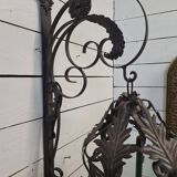Patinated iron wall lantern