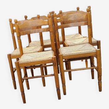 Set of 6 straw chairs