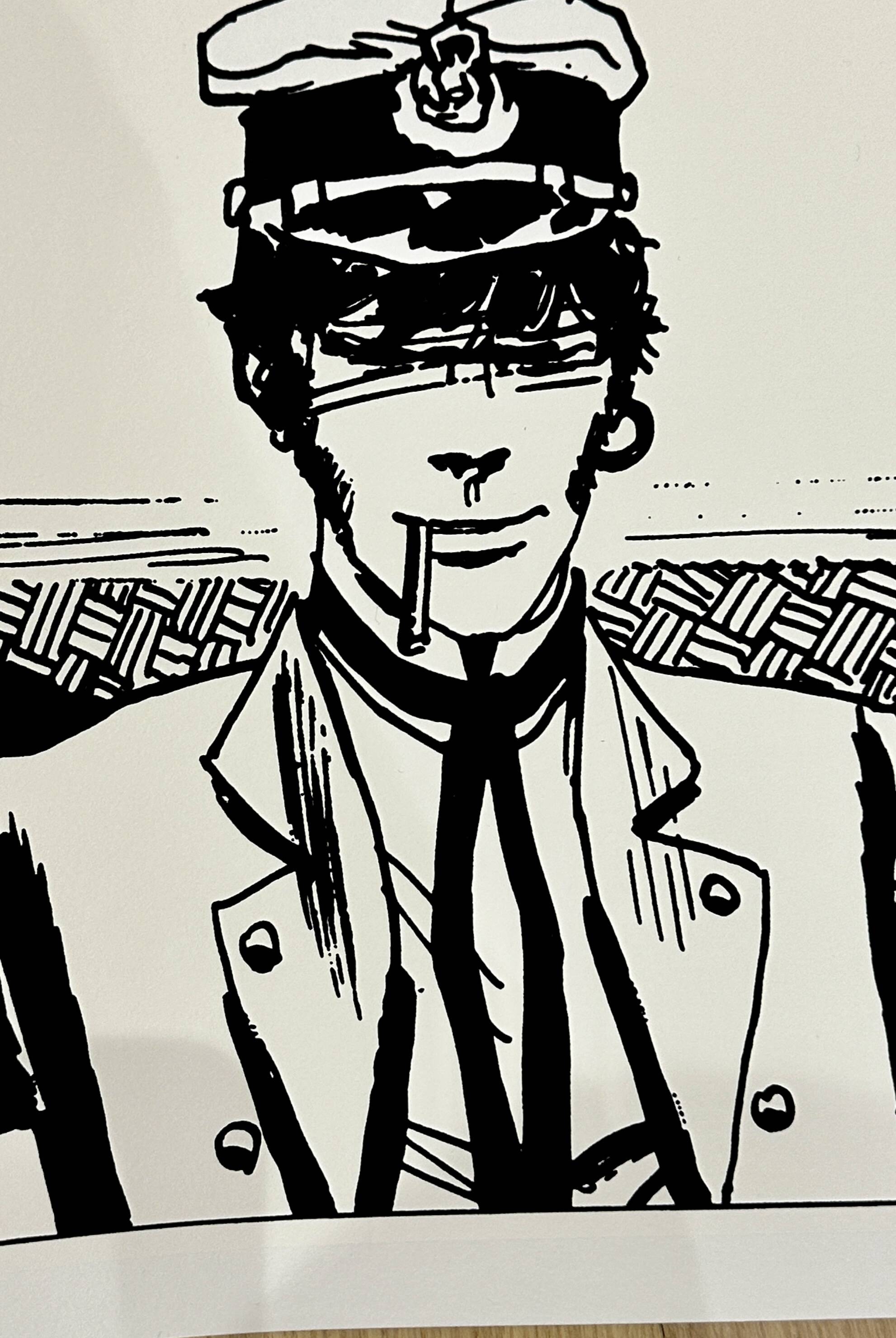 Sérigraphie originale - Hugot Pratt - Corto Maltese - numérotée + certificat authenticité