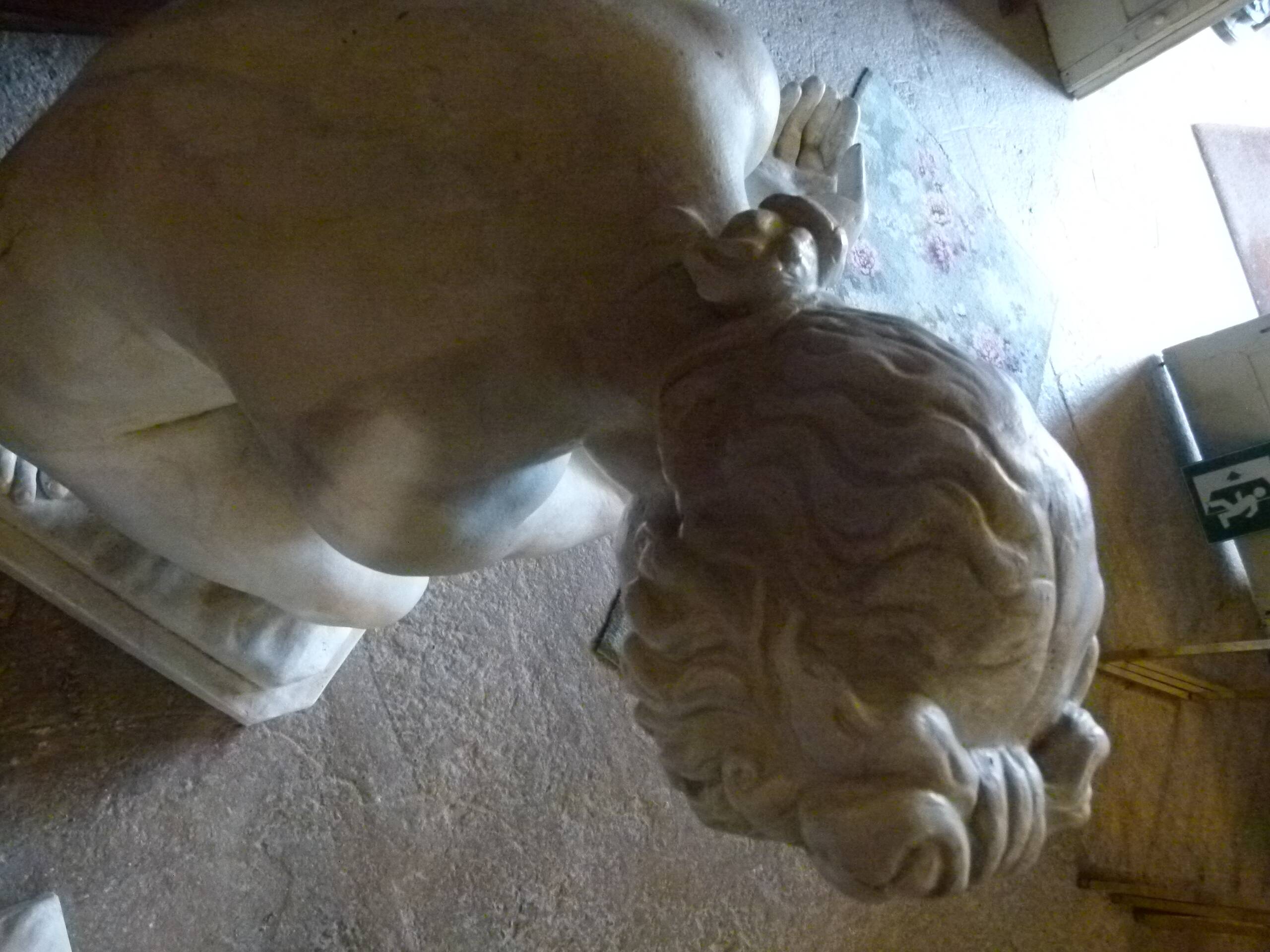 Painted bronze sculpture