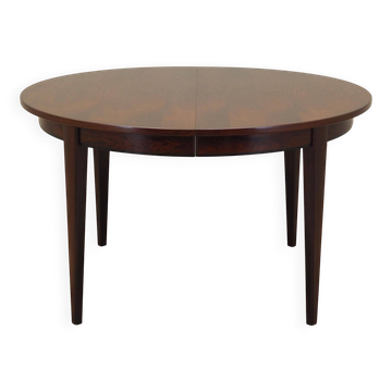 Round rosewood table, Danish design, 1970s, manufacturer: Omann Jun