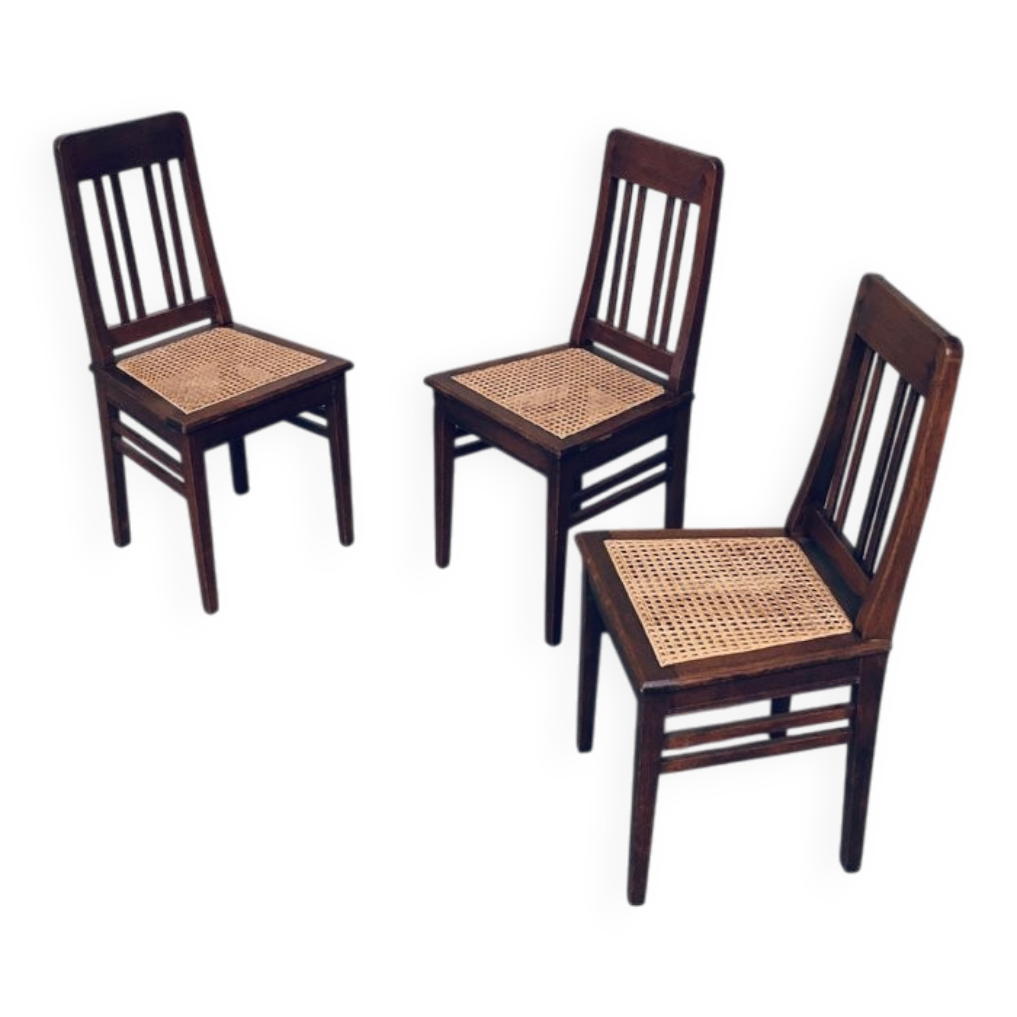 Early 20th Century Art Deco Dining Chair Set, 1920s, Set of 3