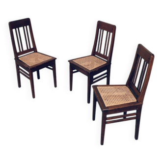 Early 20th Century Art Deco Dining Chair Set, 1920s, Set of 3