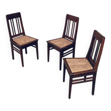 Early 20th Century Art Deco Dining Chair Set, 1920s, Set of 3