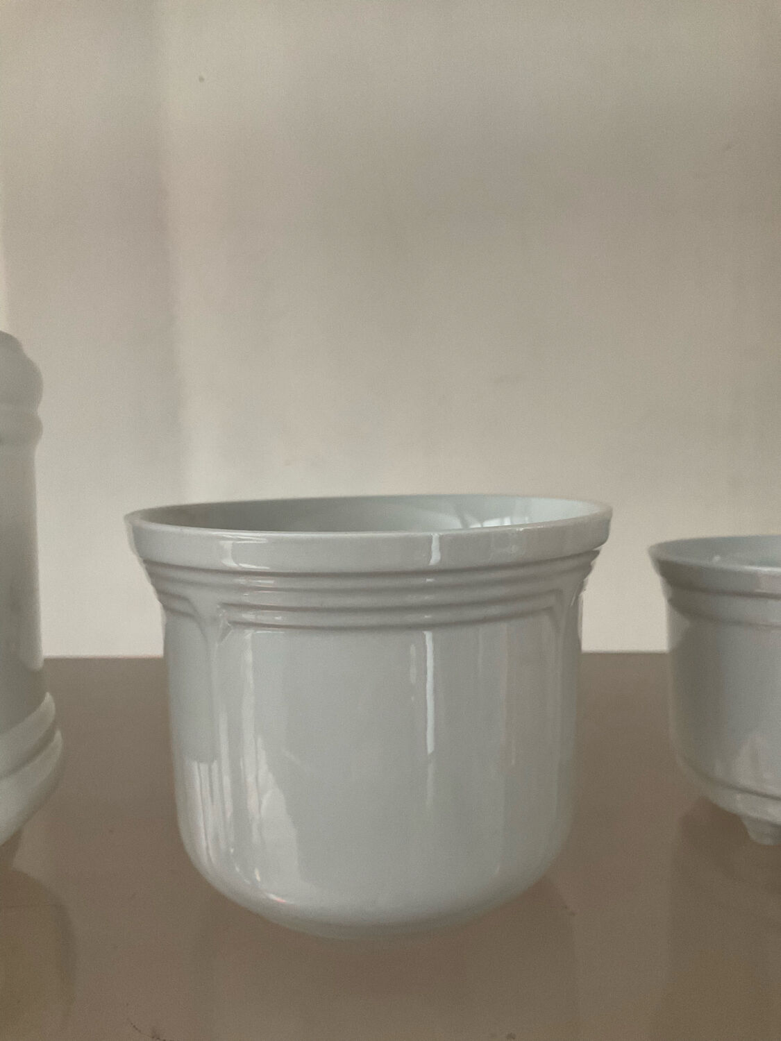 Série de 4 cache pot vintage en céramique