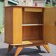 Vintage wooden sideboard, 1-door sideboard with compass feet, storage unit, small chest