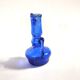 Miniature soliflore vase, antique blown glass in blue, craftsmanship from 1900.