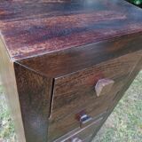 Chiffonnier commode haute bois massif éxotique palissandre 5 tiroirs