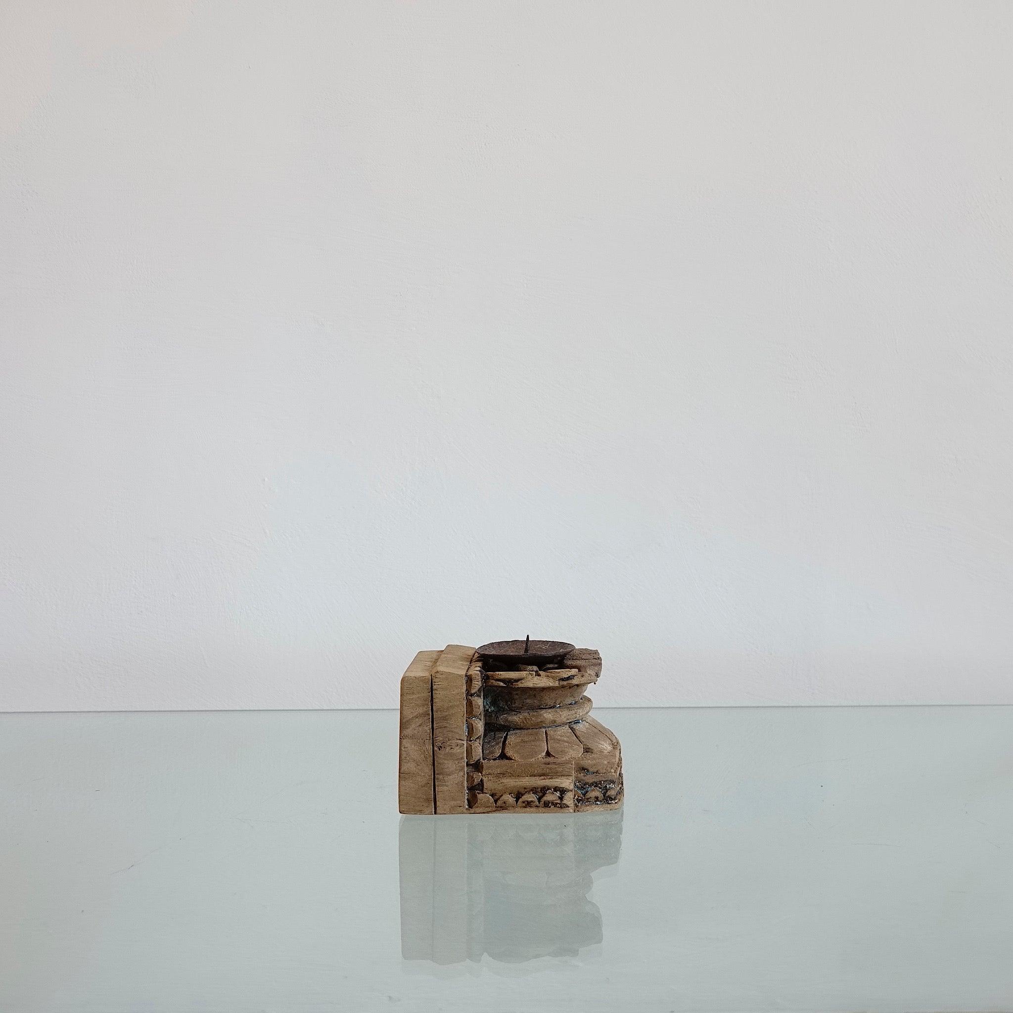 Old wooden candle holder
