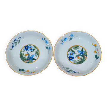 Pair of Saucer / Bowls Japanese Porcelain ARA Pier Import Decor