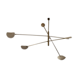 Brass ceiling lamp, Italy, 1950s