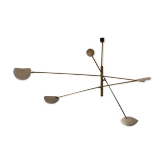 Brass ceiling lamp, Italy, 1950s