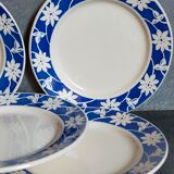 Five dessert plates of Badonviller with flowers