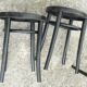 Set of 4 black curved wood bistro stools