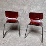 pair of vintage Flötotto chairs in pagwood 1970