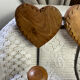 Wall-mounted coat rack, wooden hearts