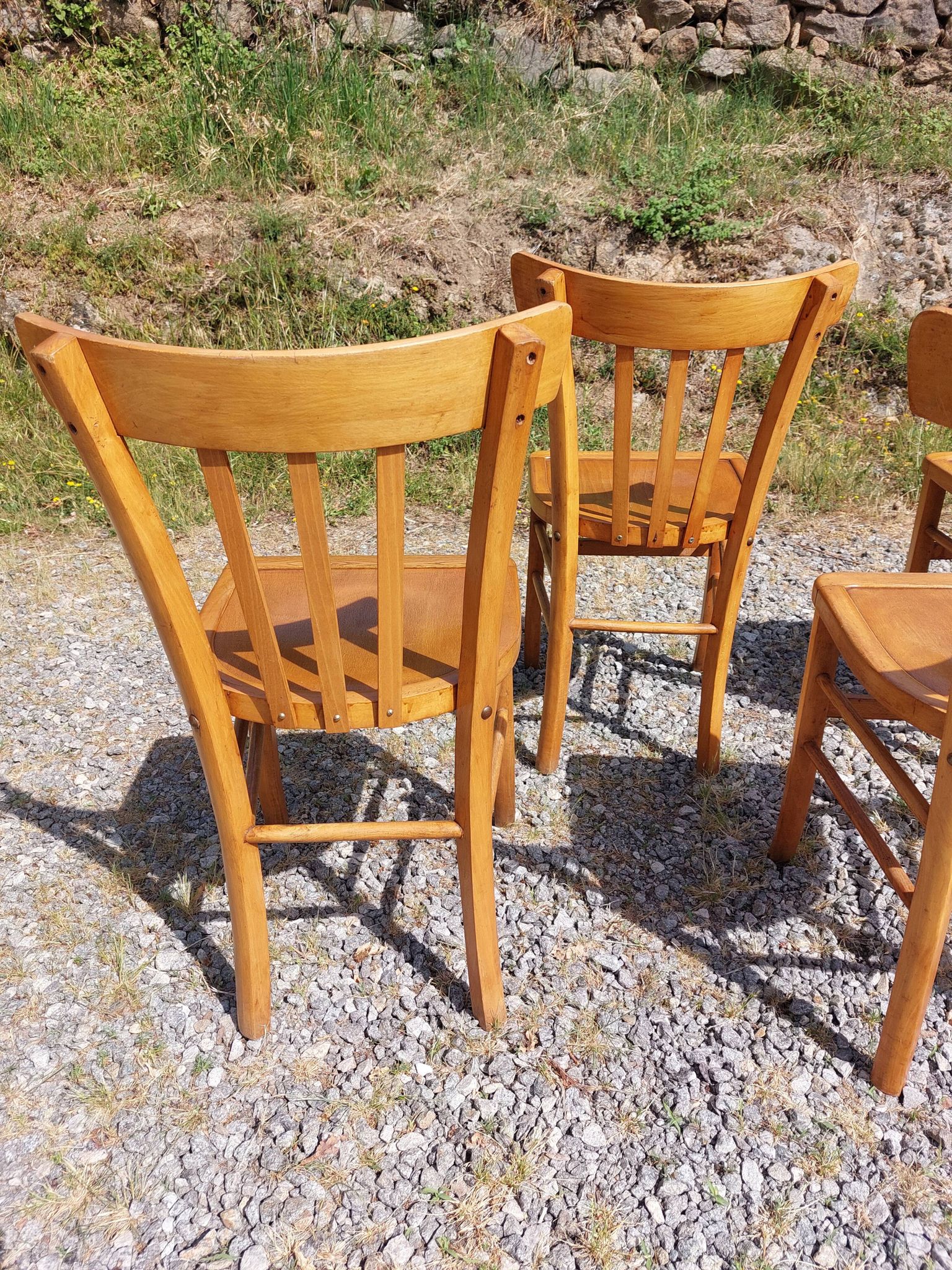 6 bistro chairs, light colour