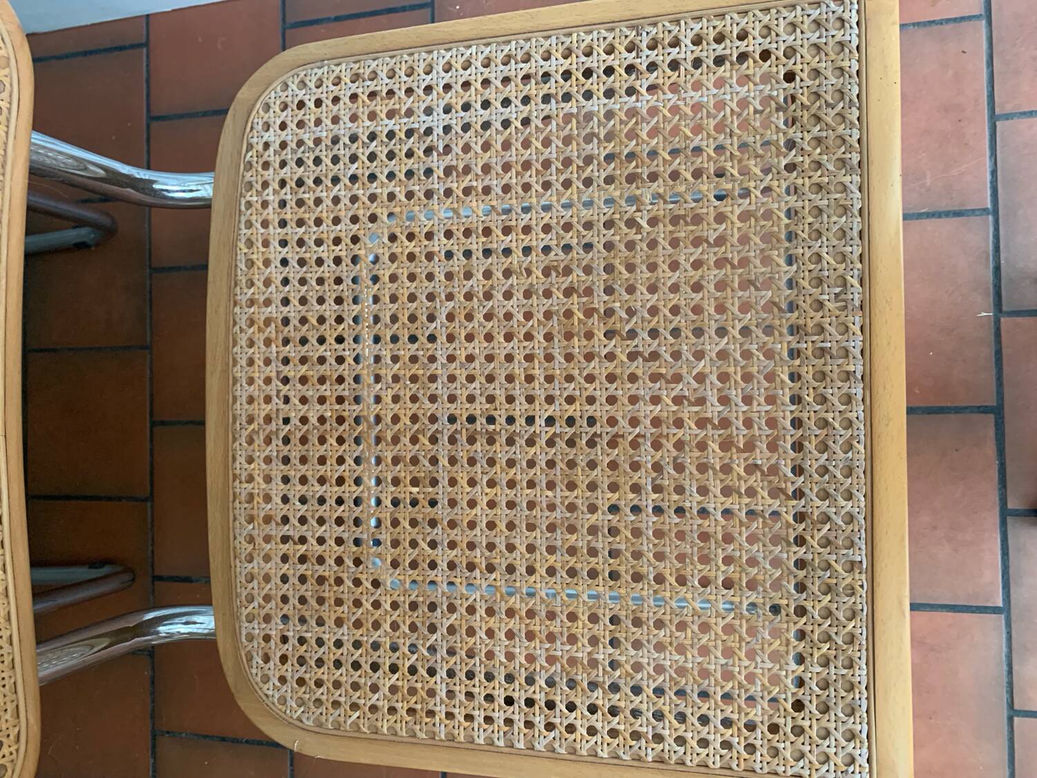 Pairs of Cesca B64 armchairs with armrests by Marcel Breuer