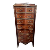Weekly chest in wood veneer, curved and eventful shape, 20th century period