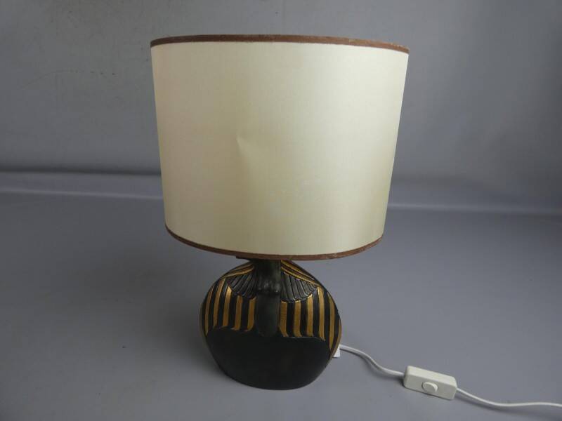 Horus Lamp - Georges Deliège signed ceramic - Art Deco style (circa 1970)