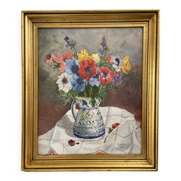 Peinture d'anémones Nature morte