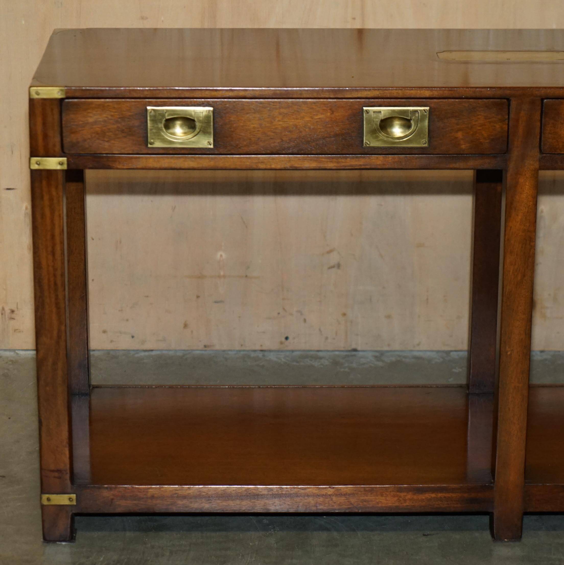 Kennedy Harrods military campaign console with two drawers