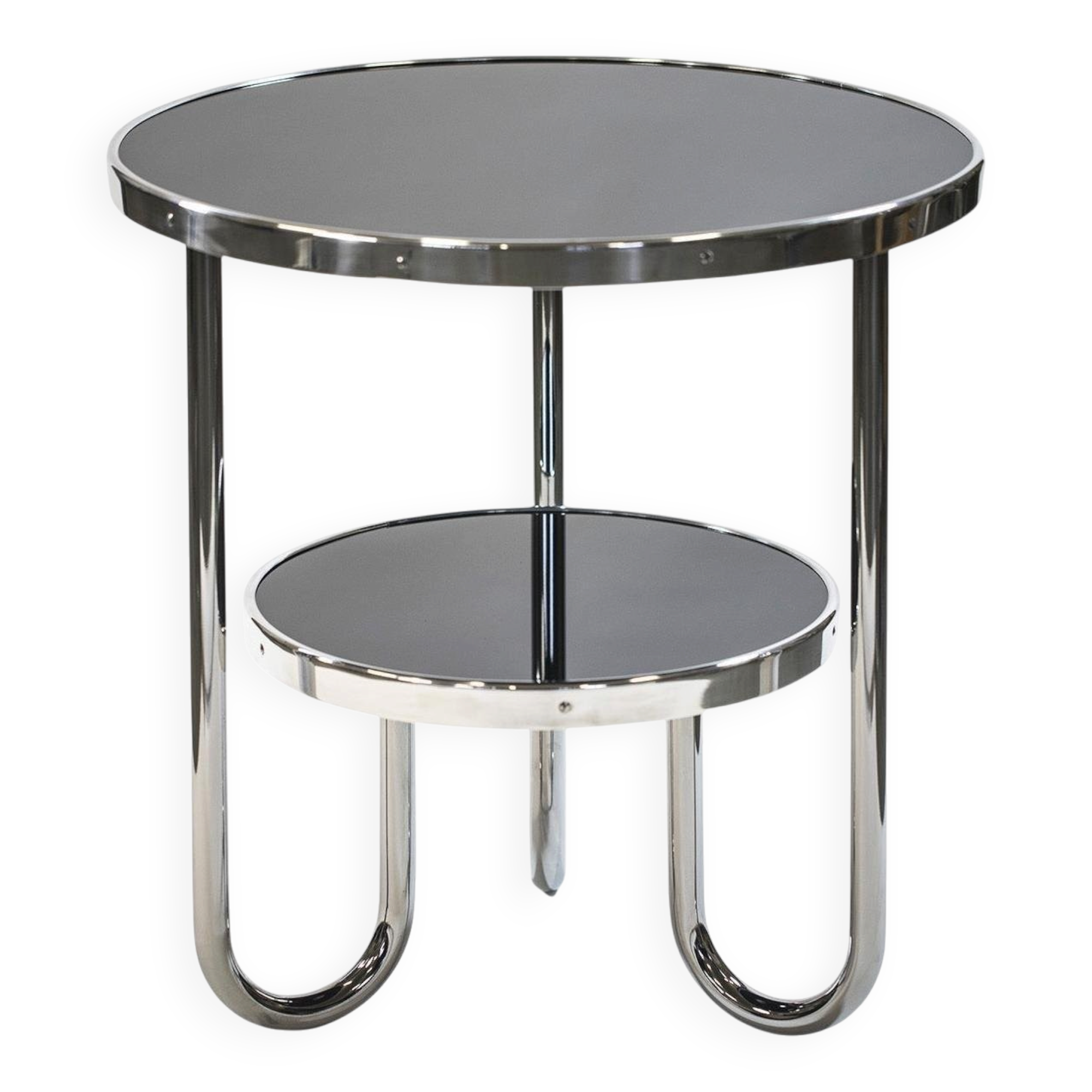 Small Bauhaus Black Chrome Table from Kovona, Czechia, 1970s