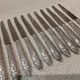 12 silver-plated metal table knives yrras style louis xvi