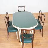 Walnut root dining room, Vittorio Dassi style 1950/1960
