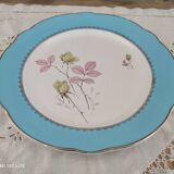 Round dish K&G Lunéville Badonviller France marli light blue floral decoration