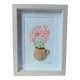 Tableau en relief bouquet de fleurs roses à l'aquarelle dans un mug en argile fait main
