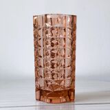 Thick pink glass vase, Windsor Rosaline Luminarc model